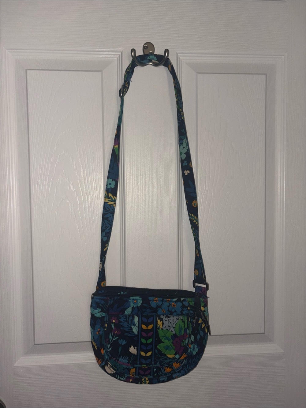 Vera Bradley Teal and Navy Floral Quilted Crossbody